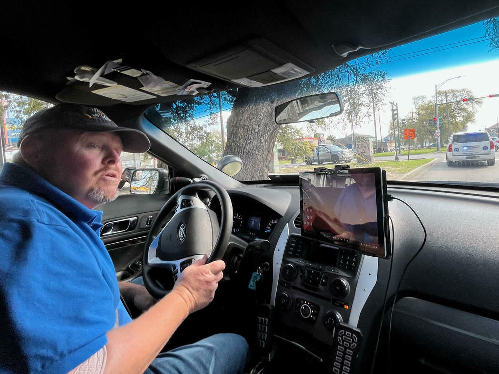 Daryl Odom, a civilian agent for On Scene Services, a private contractor that responds to noninjury car wrecks in order to free up New Orleans police for other duties.