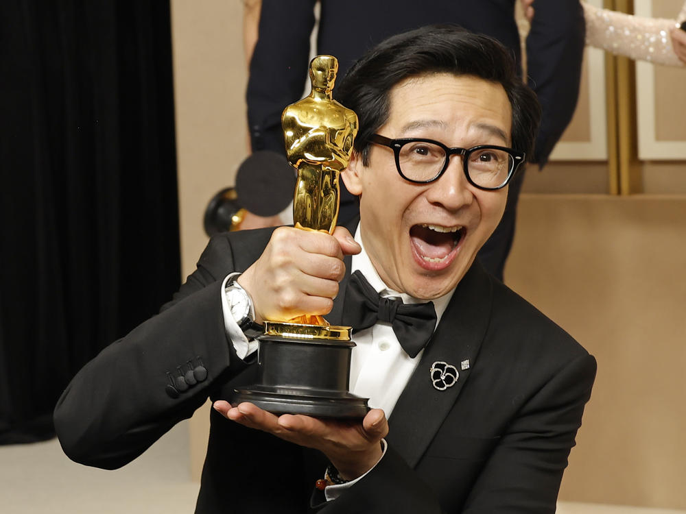 Ke Huy Quan, winner of the best supporting actor award for <em>Everything Everywhere All at Once.</em>