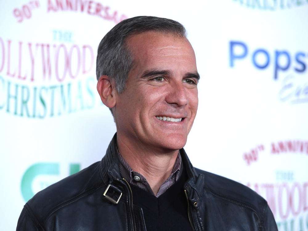 Former Los Angeles Mayor Eric Garcetti attends the 90th Anniversary of the Hollywood Christmas Parade on Nov. 27, 2022 in Hollywood, California.