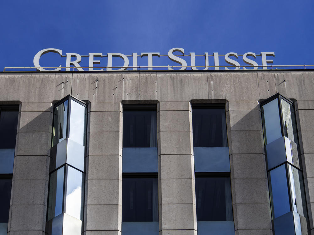 A Credit Suisse bank branch seen in Geneva. The bank was acquired by UBS on Sunday.