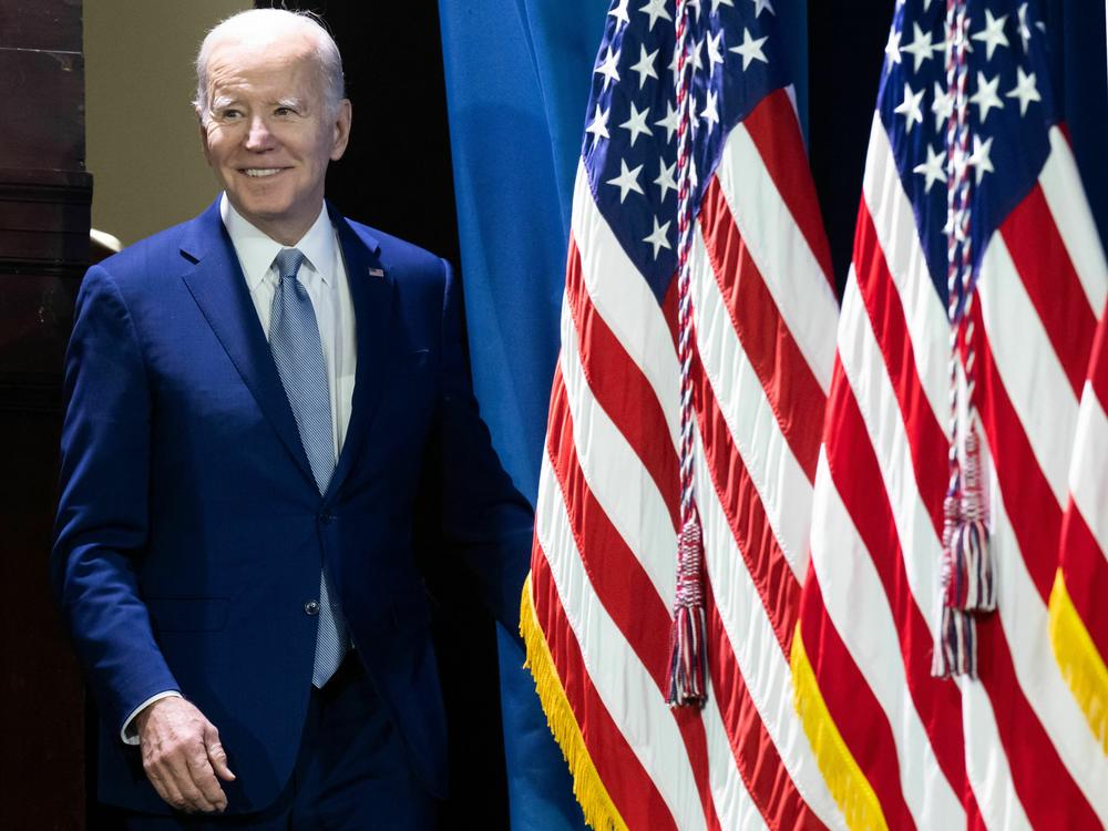 President Biden arrives at a conservation summit at the  Interior Department on March 21, 2023.