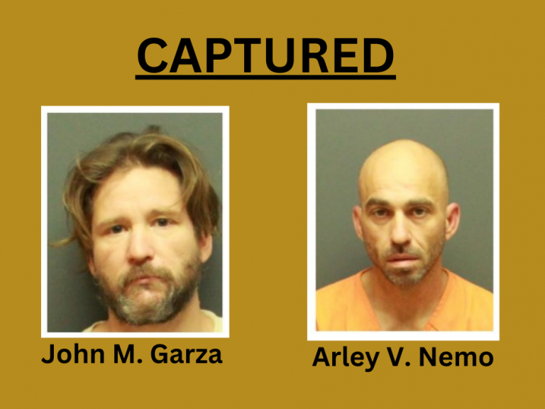 The Newport News Sheriff's Office says Garza and Nemo are back in custody, with escape-related charges pending.