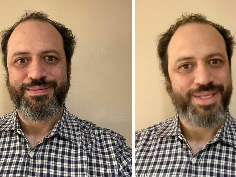 Ethan Mollick, a business professor at the University of Pennsylvania's Wharton School,  used a photo of himself (left) in an artificial intelligence platform where he generated a deepfake video of himself (right).