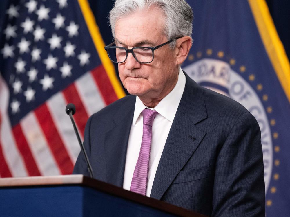 Federal Reserve Chair Jerome Powell speaks during a news conference at the Federal Reserve in Washington, DC, on Feb. 1, 2023. The Fed on Wednesday raised interest rates again, opting to continue its fight against inflation despite turmoil in the banking sector.