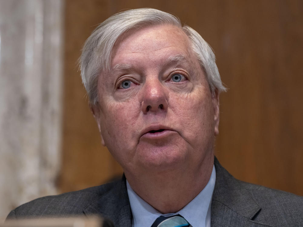 Sen. Lindsey Graham, R-S.C., speaks during a hearing of the Senate Appropriations Subcommittee on State, Foreign Operations, and Related Programs to examine proposed budget estimates and justification for fiscal year 2024 for the Department of State with Secretary of State Antony Blinken, Wednesday, March 22, 2023, on Capitol Hill in Washington.