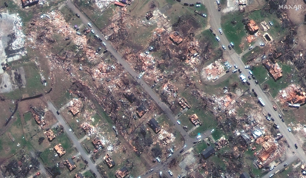 AFTER: Destroyed homes along Walnut and Mulberry Street, Rolling Fork, Miss. on March 26, 2023.