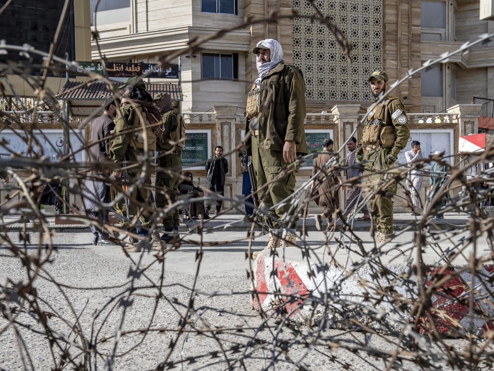 Taliban fighters stand guard in Kabul, Afghanistan earlier this year. Taliban forces allegedly detained an activist for girls' education on Monday.