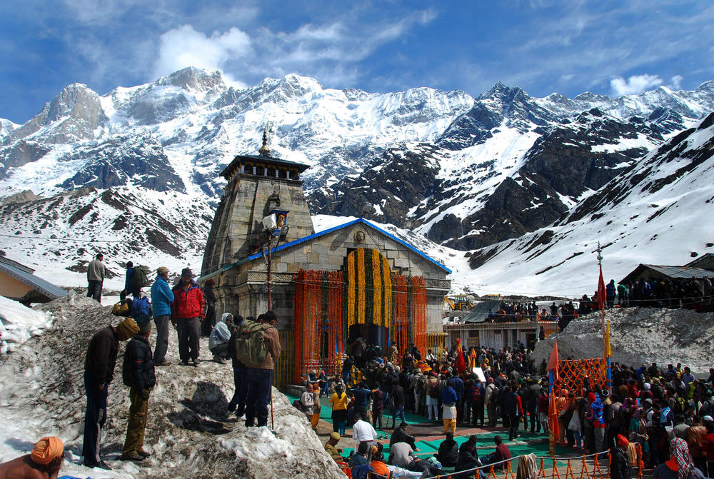 Hindu devotees wait for their turn outside Kedarnath shrine on April 24, 2015, at Kedarnath, India. In 2013, a flash flood in the area killed about 6,000 people, both pilgrims and residents.