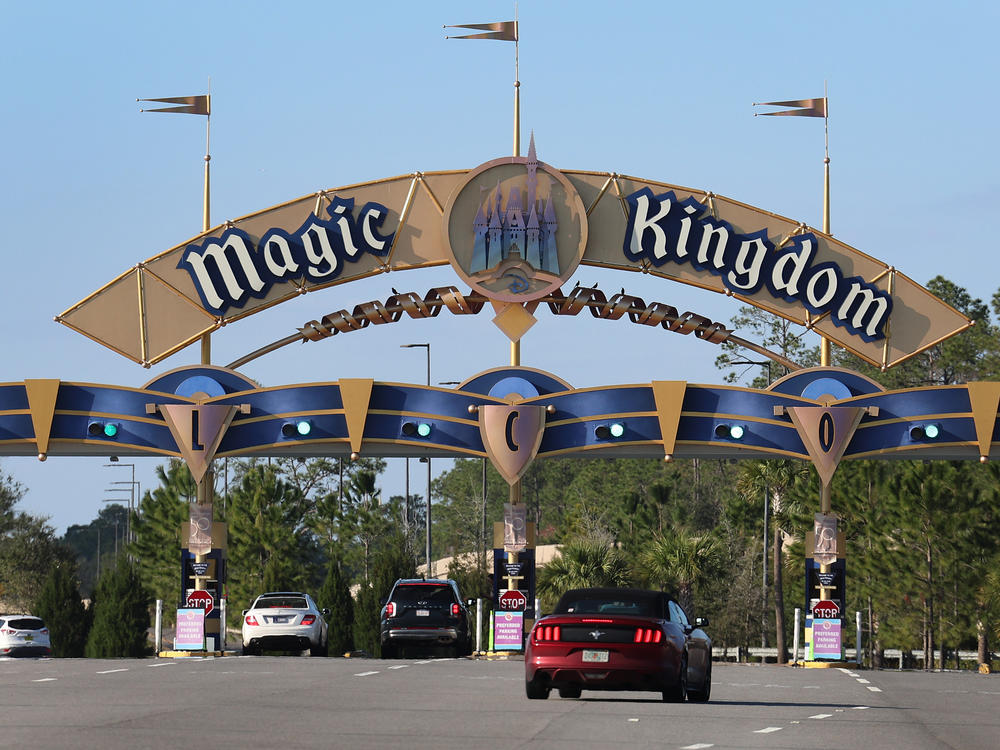 An entranceway to Walt Disney World pictured on Feb. 8 in Orlando, Fla. Disney quietly blocked a move by Florida Gov. Ron DeSantis to strip the company of its control over a special taxing district.