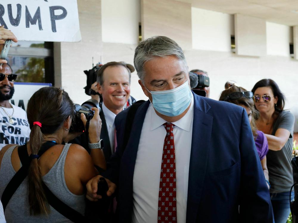 Jim Trusty, one of the lawyers representing the former president in the probe over handling of government records after leaving office, leaves the Paul G. Rogers Federal Building and Courthouse in West Palm Beach, Florida, on September 1, 2022.