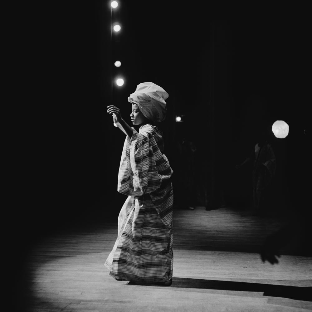 Kwame Brathwaite, Grandassa Model onstage, Apollo Theater, Harlem, ca. 1968; from<em> Kwame Brathwaite: Black Is Beautiful</em> (Aperture, 2019).