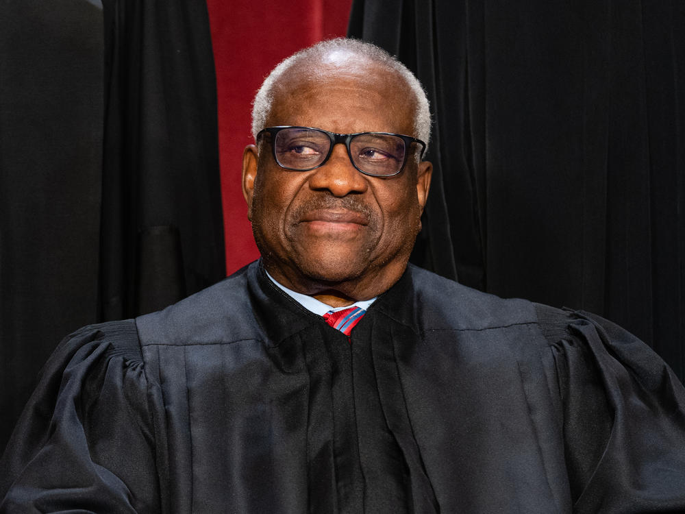 Associate Justice Clarence Thomas during the formal group photograph at the Supreme Court in Washington, D.C., on Oct. 7, 2022.