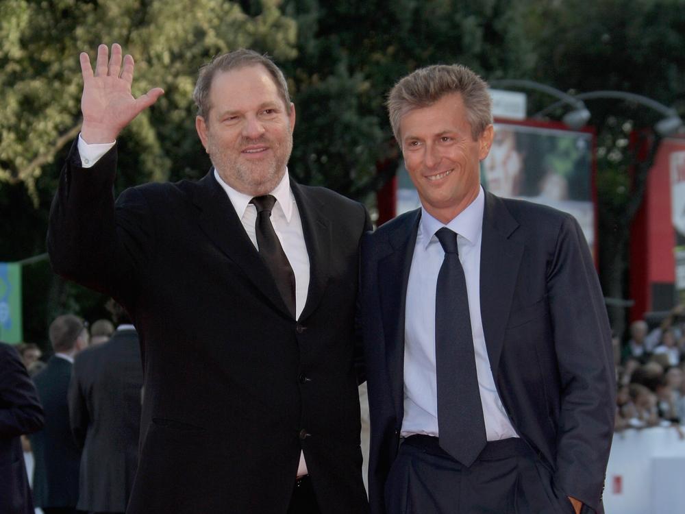 Harvey Weinstein and Fabrizio Lombardo at the 64th Venice Film Festival on Aug. 31, 2007, in Italy.