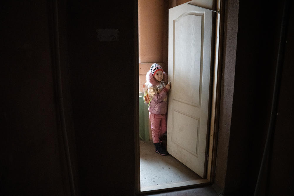 Sofiia Kuzmina and her family live on the 10th floor. When the power is out, they have to climb the stairs.