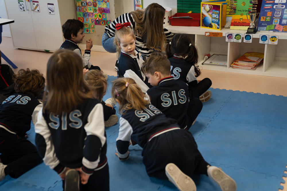 At Aurora's school in Spain, students come from all over the world, but in just her class, there are seven Ukrainian children.