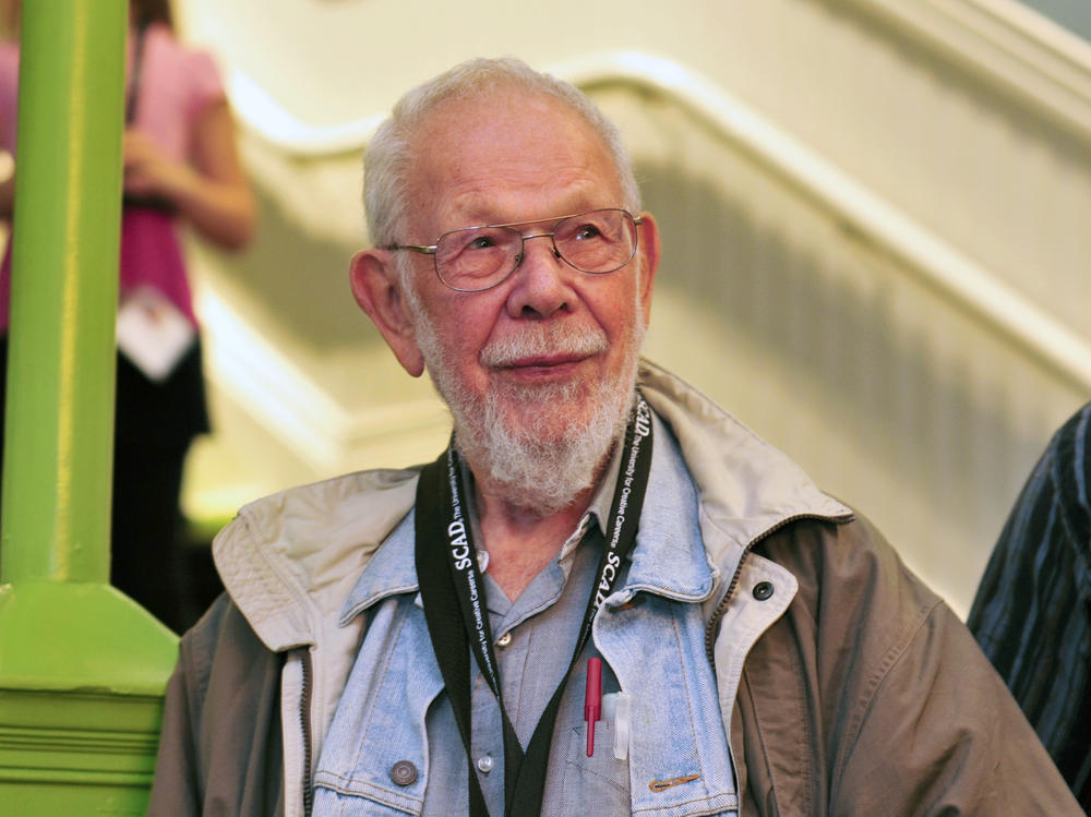 <em>Mad Magazine</em> cartoonist Al Jaffee attends an event to honor veteran contributors to the magazine at the Savannah College of Art and Design and the National Cartoonists Society on Oct. 11, 2011, in Savannah, Ga. Jaffee died Monday at the age of 102.