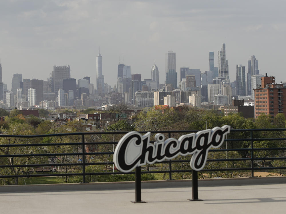 Chicago's skyline is seen from the Guaranteed Rate Field in 2021.