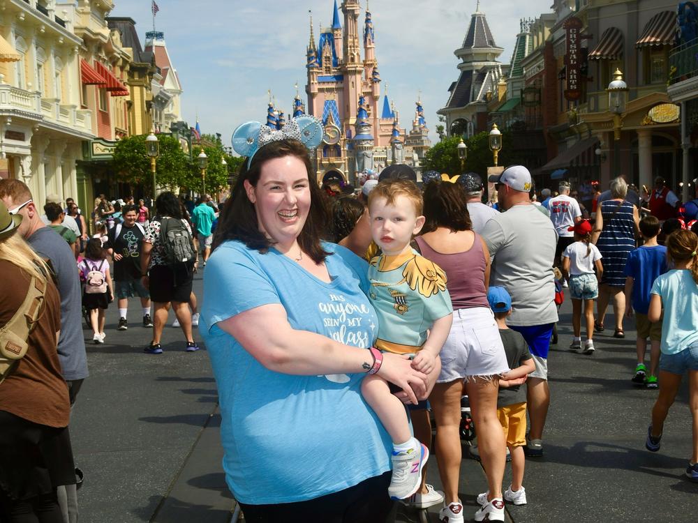 Maria Caprigno and her son, Harry, at Disney World.