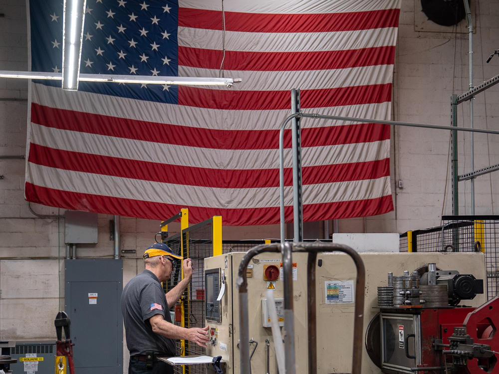 Marlin Steel Wire Products, a Baltimore-based maker of wire racks and baskets, seen here on March 22, 2023. The company saw a surge of demand during COVID-19, which snarled supply chains for competitors overseas.