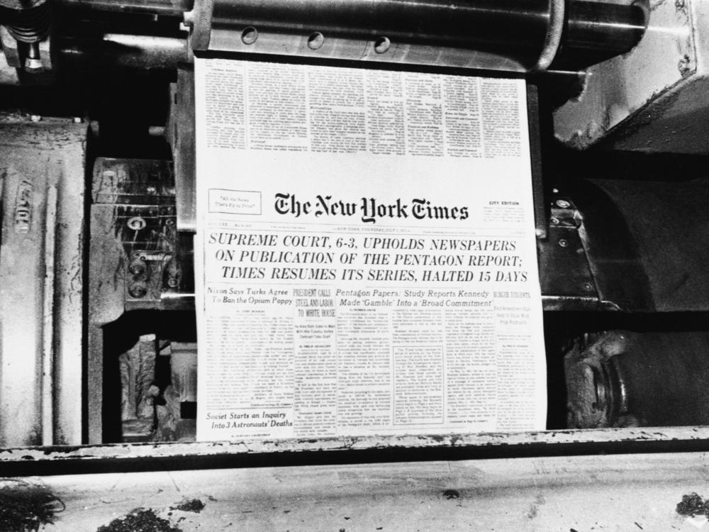 <em>The New York Times</em> resumed publication of its series of articles based on the secret Pentagon Papers in its July 1, 1971 edition, after it was given the green light by the U.S. Supreme Court.