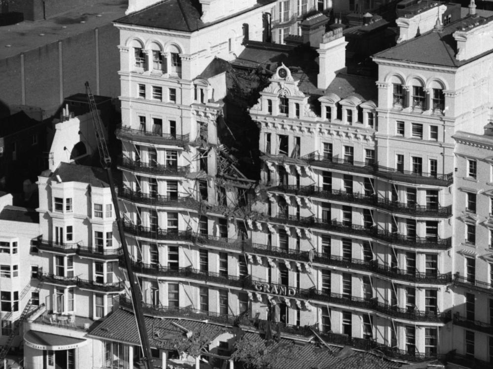 In 1984, the IRA planted the bomb at the Grand Hotel in the seaside resort of Brighton, England, targeting Prime Minister Margaret Thatcher. The bomb detonated on Oct. 12, 1984 — the aftermath is shown above.