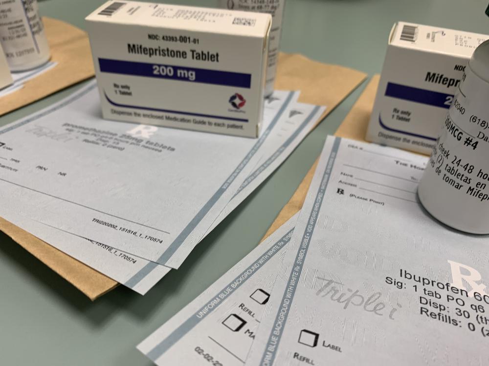 Boxes containing doses of the abortion pill mifepristone are laid out at the Hope Clinic in Illinois. The Comstock Act of 1873, which outlawed the distribution of 