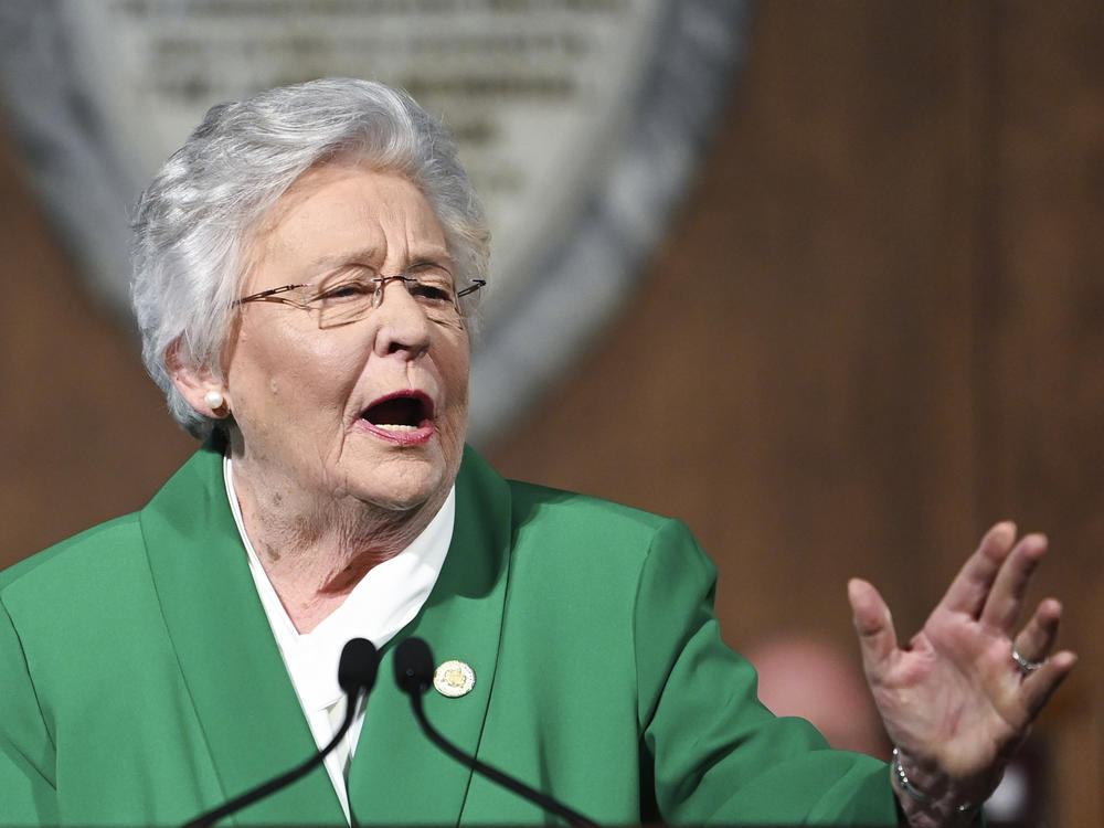 Alabama Gov. Kay Ivey delivers her State of the State address on March 7. On Friday, the governor announced she had replaced her director of early childhood education over the use of a teacher training book.