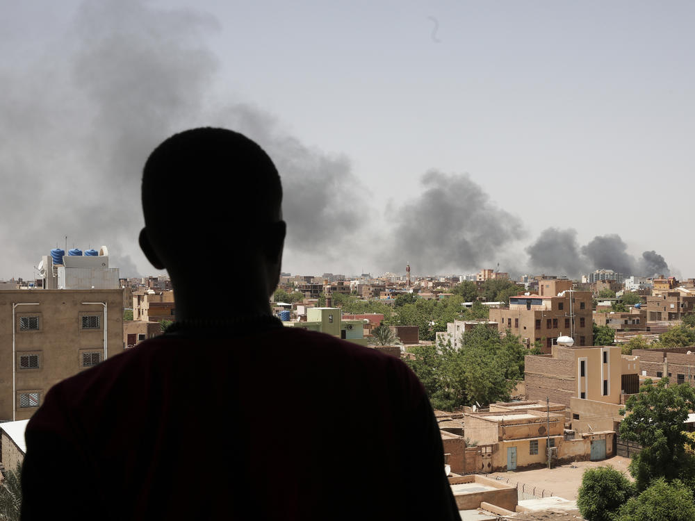 Smoke is seen in Khartoum, Sudan, on Saturday. The fighting in the capital between the Sudanese Army and Rapid Support Forces resumed after an internationally brokered cease-fire failed.
