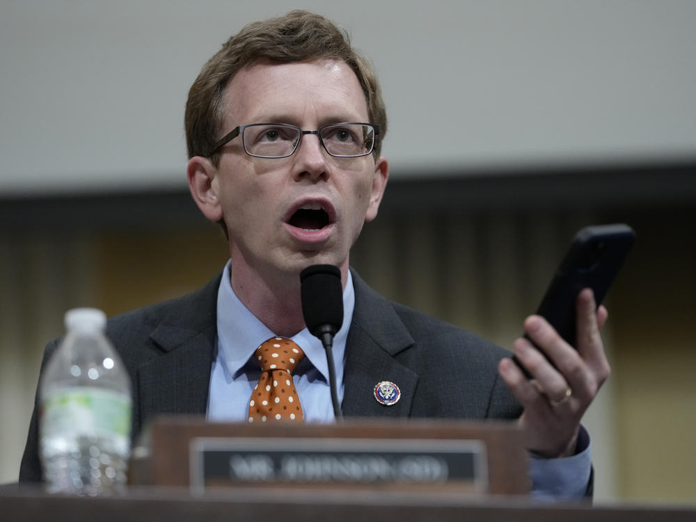 Rep. Dusty Johnson, R-S.D., speaks at a House committee hearing in March.