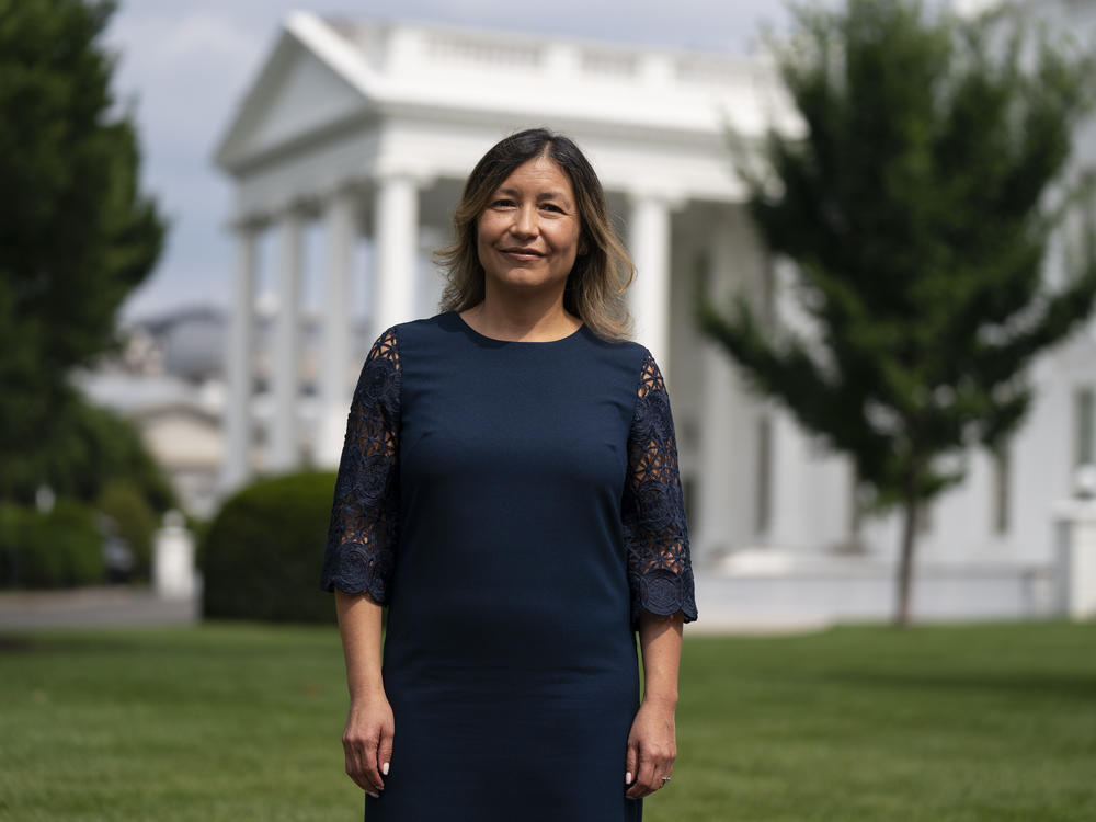 White House Intergovernmental Affairs Director Julie Chávez Rodriguez in 2021. Chávez Rodriguez was deputy campaign manager for the Biden-Harris campaign, in part helping to court Latino voters.