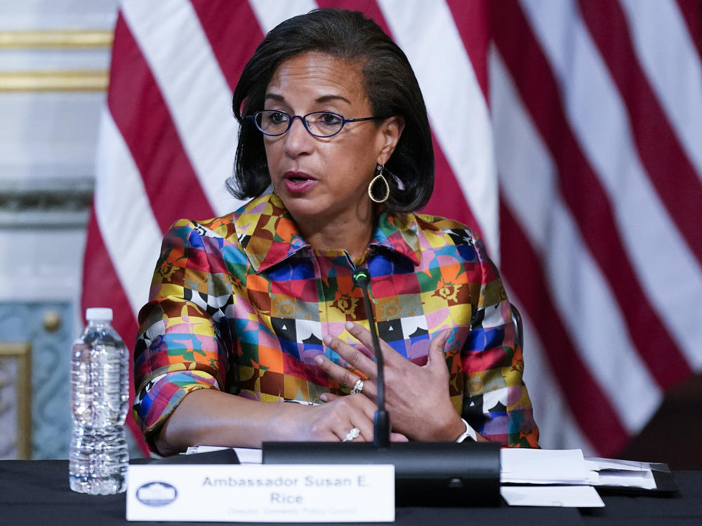 Domestic Policy Adviser Susan Rice speaks during a roundtable discussion in Washington, Dec. 7, 2022.