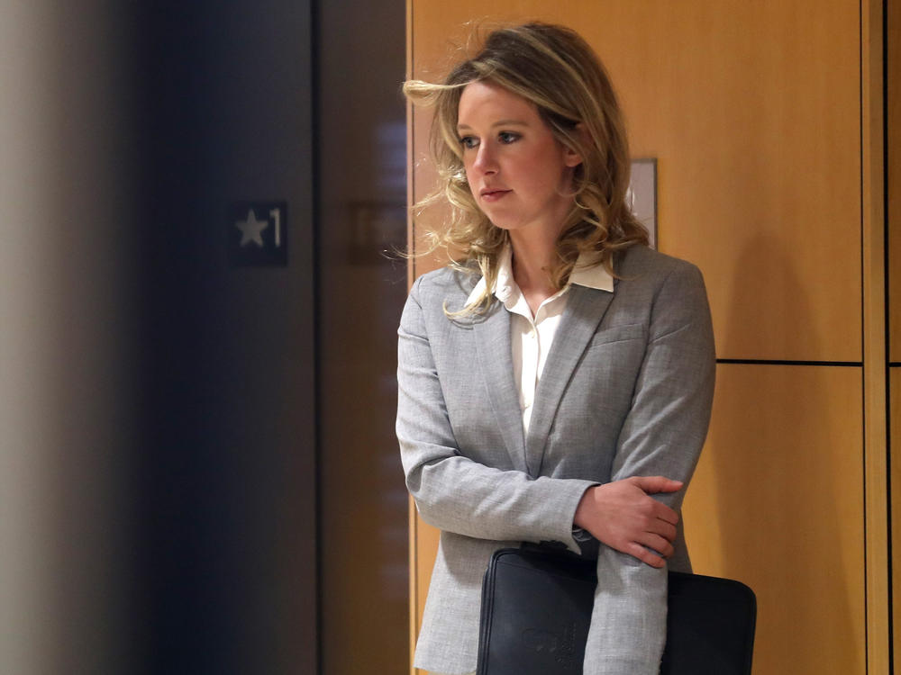 Theranos founder and former CEO Elizabeth Holmes arrives at the Robert F. Peckham U.S. Federal Court on June 28, 2019, in San Jose, Calif.