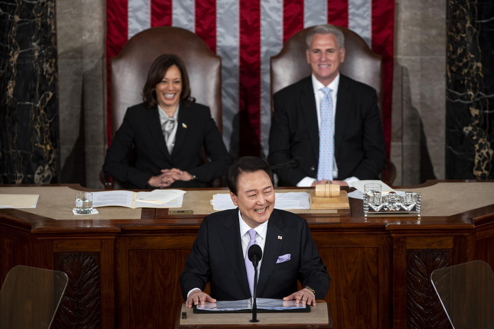 Yoon Suk Yeol during a joint meeting of Congress at the U.S. Capitol on Thursday.