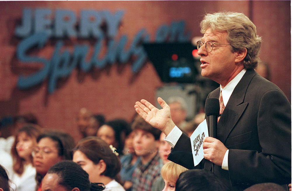 Jerry Springer appears on his show in December 1998.
