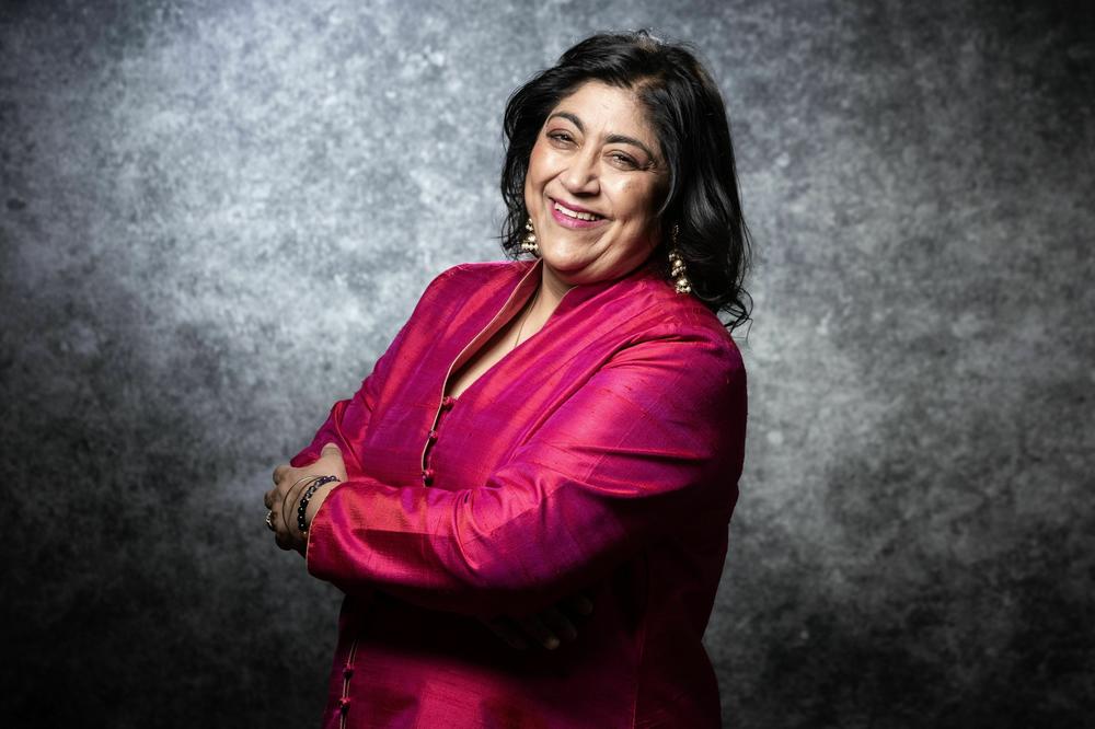 Director Gurinder Chadha is pictured at the Cannes International Series Festival in April 2019.