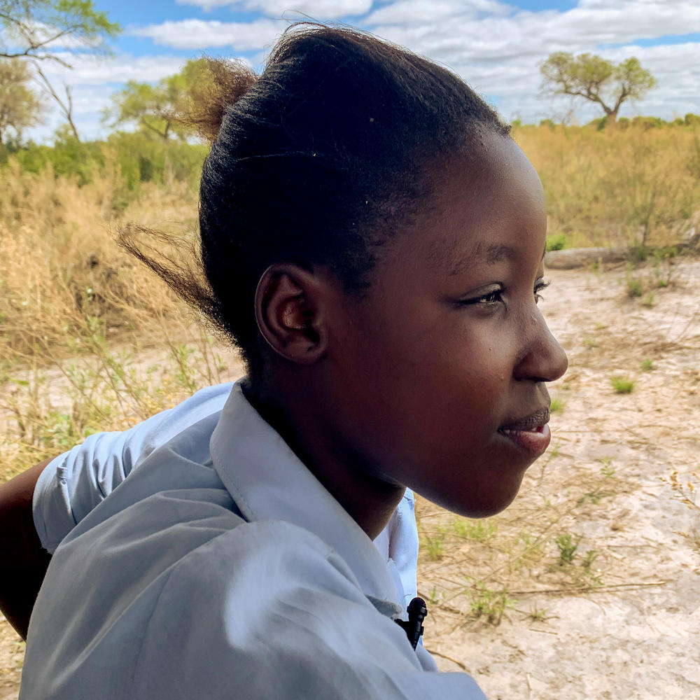 Lorato Andreck, 12, says she witnessed an elephant attack her uncle. He was dead in minutes.