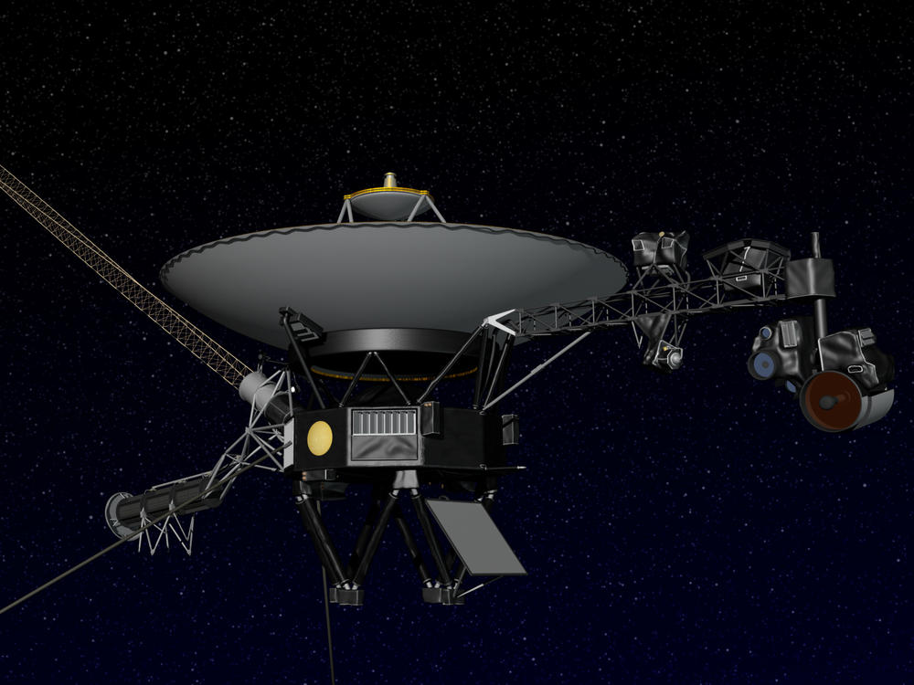 Artist's concept of NASA's Voyager spacecraft. After the Voyager 1 and its replica Voyager 2 launched in 1977, their power sources are slowly dying.