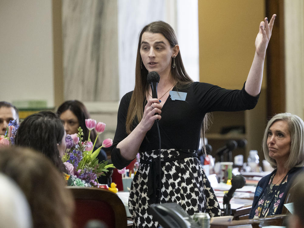 Zooey Zephyr speaks on the Montana House floor on April 26.