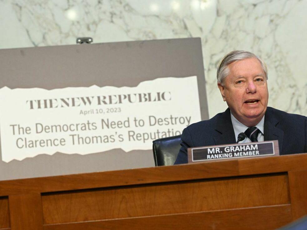 Sen. Lindsey Graham, R-S.C., was among the Republican on the Senate Judiciary Committee who viewed Tuesday's hearing on Supreme Court ethics as an attack on the new conservative Supreme Court supermajority, an attack by Democrats, aided and abetted by the media.