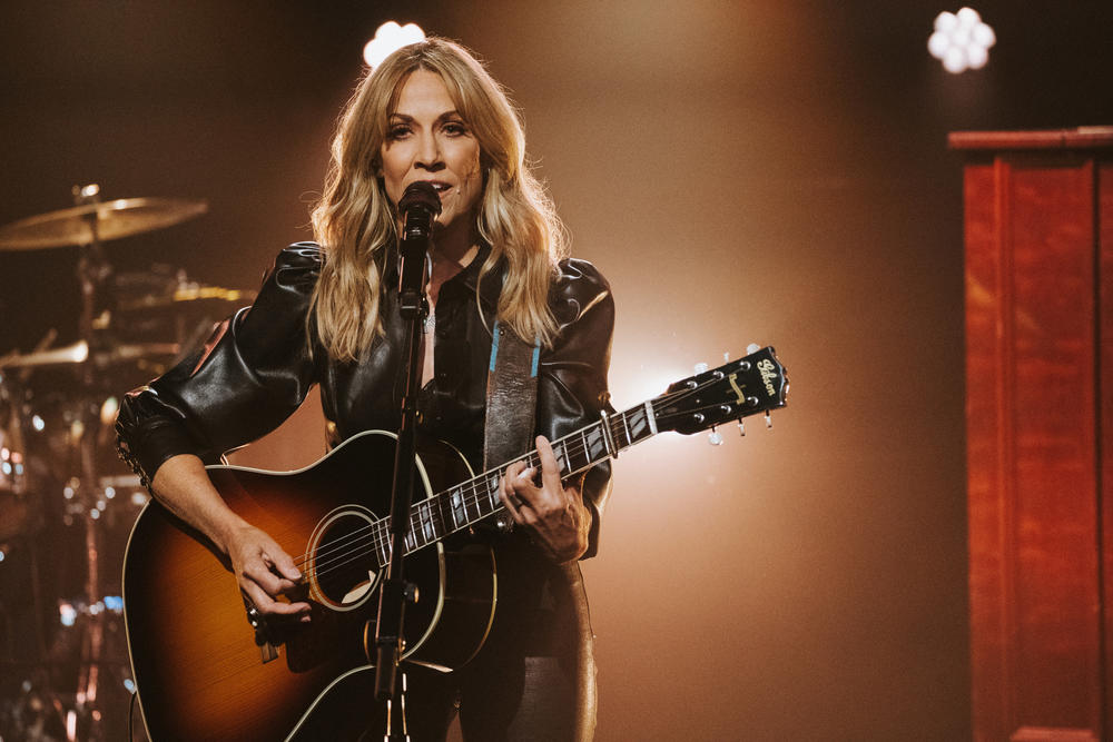 Sheryl Crow performing on <em>The Late Late Show</em> with James Corden on Wednesday, May 18, 2022.