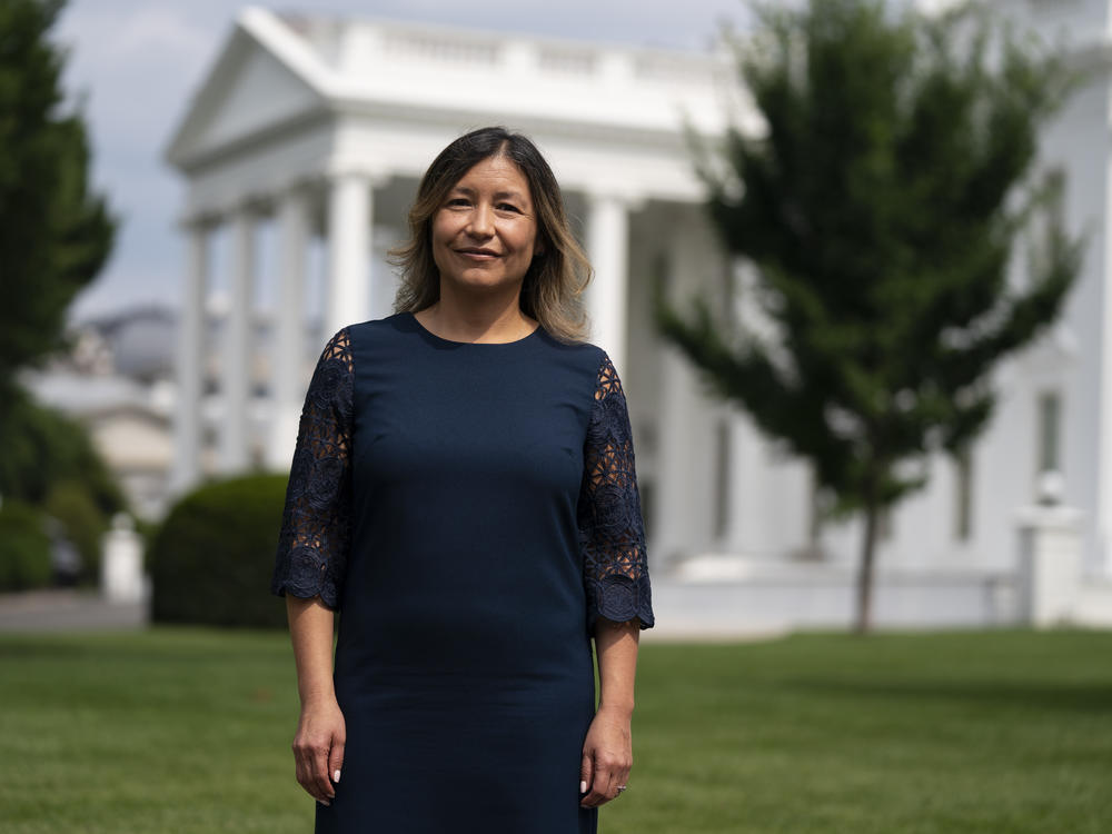 Julie Chávez Rodríguez at the White House on Wednesday, June 9, 2021. Chávez Rodríguez is leaving her job as a senior adviser to run President Biden's reelection campaign.