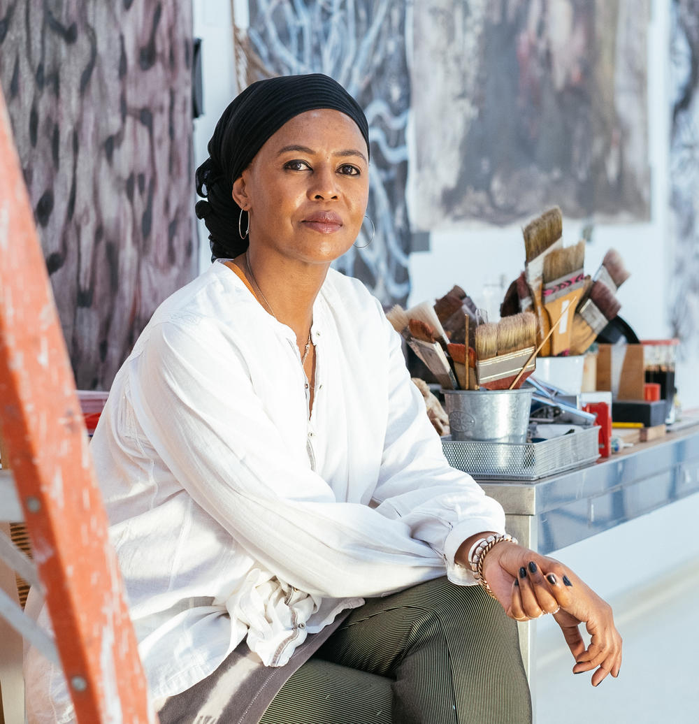 Wangechi Mutu at her studio in Nairobi, Kenya. The artist, whose work is featured in a show at the New Museum in New York City, divides her time between Nairobi and Brooklyn.