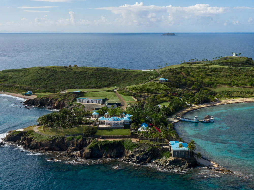 Little Saint James, an island previously owned by the disgraced financier Jeffrey Epstein, has been sold. The 71.6-acre property, seen here in an aerial view, includes a main compound and four guest villas.
