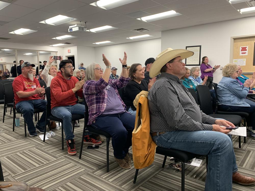 On April 25, residents and outside activists packed a meeting room in Edgewood, N.M., as the town commission debated an anti-abortion ordinance drafted with help from Jonathan Mitchell.