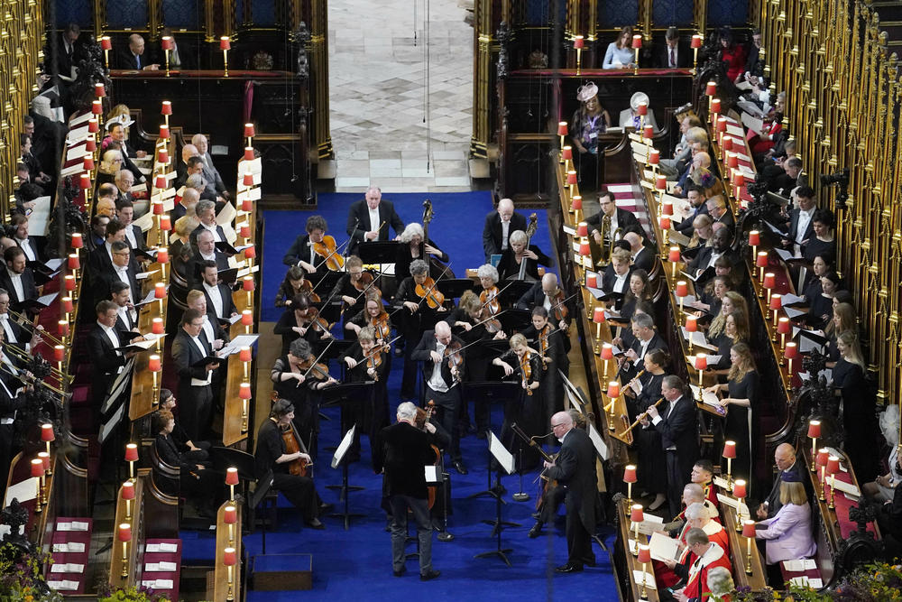 Musicians perform ahead of the coronation. Charles acceded to the throne on 8 September 2022, upon the death of his mother, Elizabeth II.