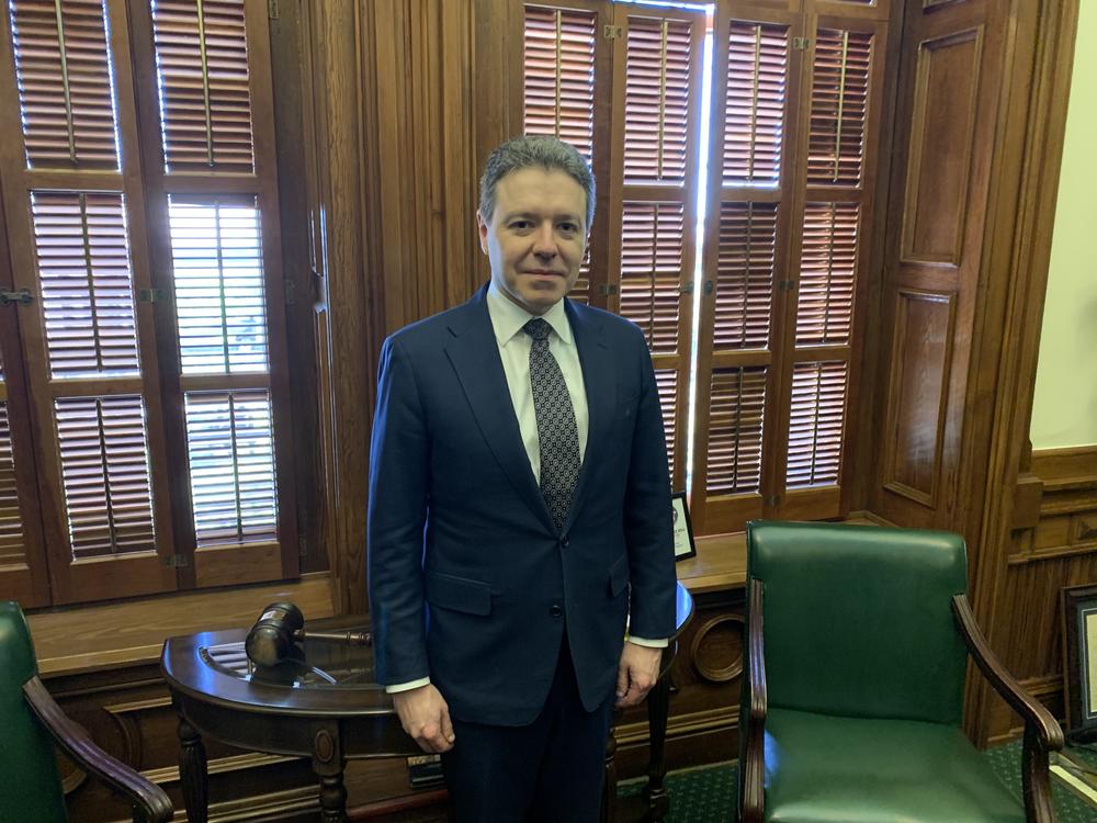 Jonathan Mitchell, pictured on April 27 inside the statehouse in Austin, Texas, is credited with devising the legal strategy behind the near-total abortion ban in Texas known as S.B. 8.