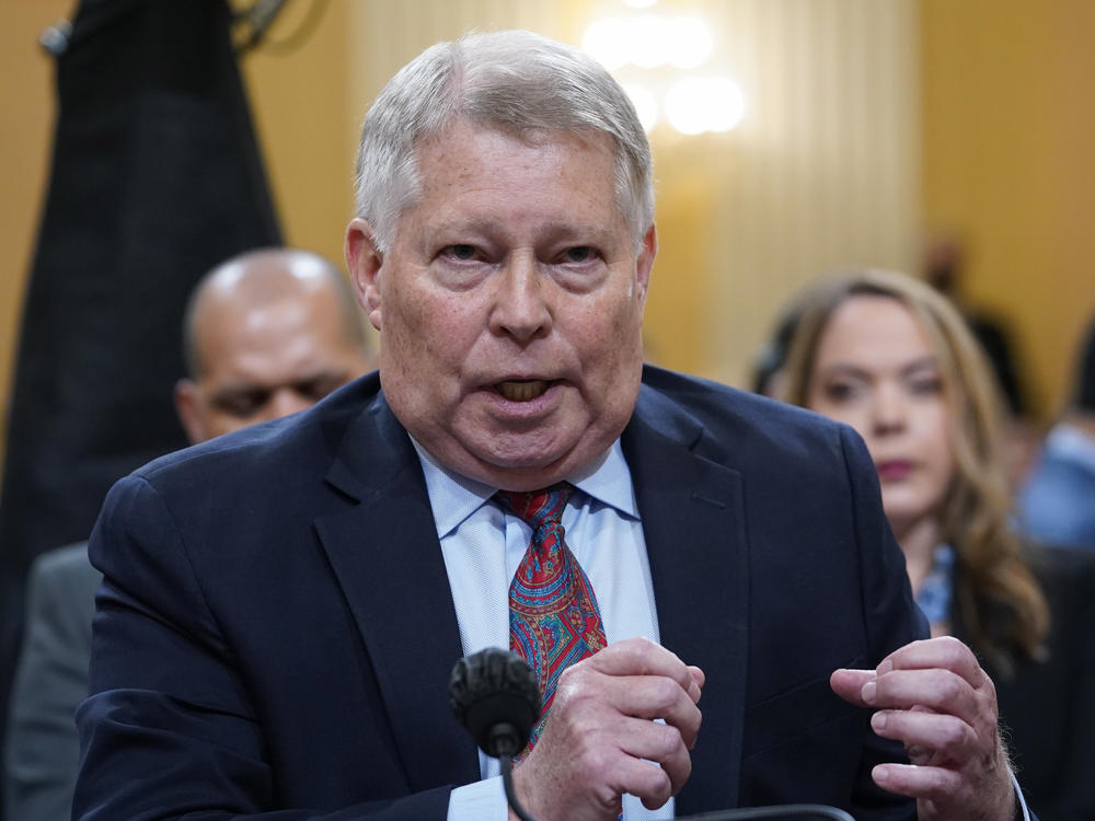 Michael Luttig, a retired federal judge who was an adviser to former Vice President Mike Pence, testifies at a Jan. 6 committee hearing in June 2022.