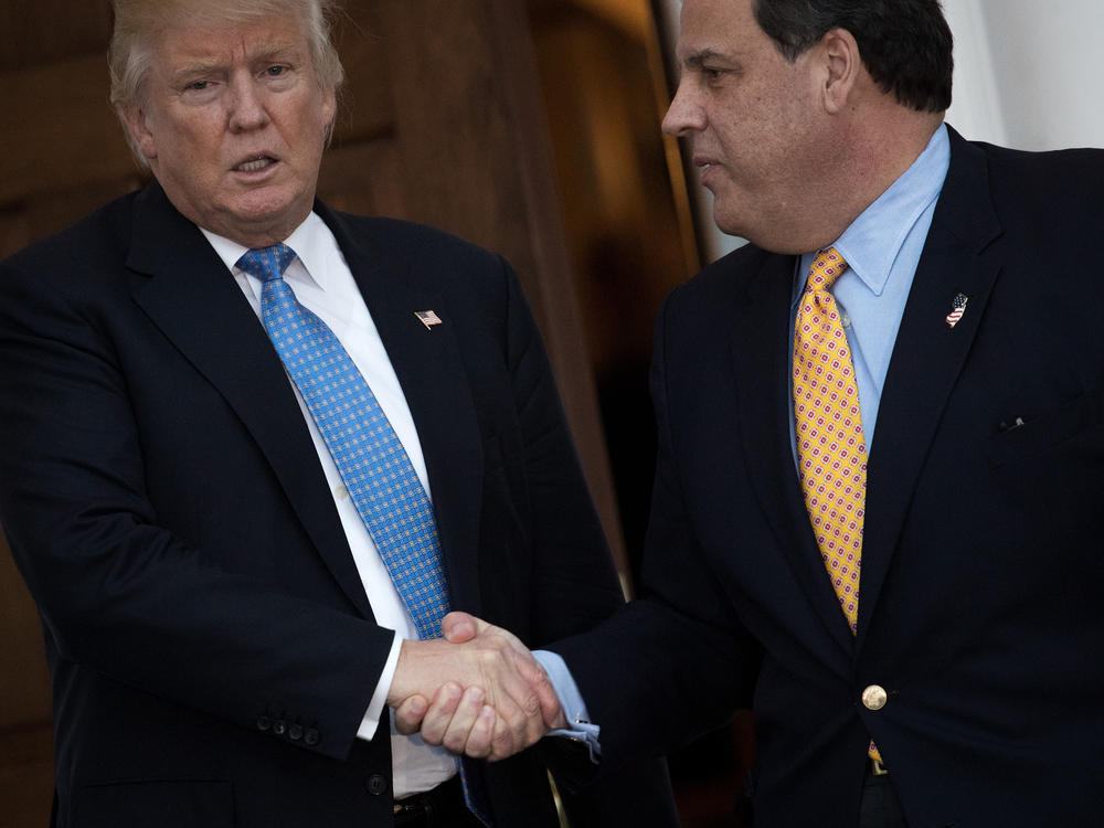 President-elect Donald Trump and New Jersey Gov. Chris Christie shake hands following their meeting on Nov. 20, 2016 in Bedminster Township, N.J.