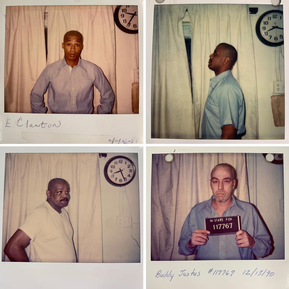 Clockwise from top left: Photographs of Earl Clanton, Alton Waye, Buddy Justus and Wilbert Lee Evans shortly before they were executed in Virginia.