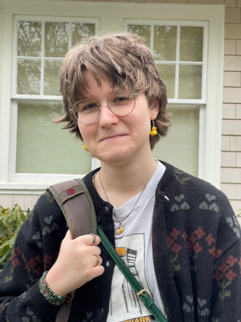 Josie posed for a photo on April 17 outside her aunt and uncle's house, before heading off for her first day at her new high school in Rhode Island.